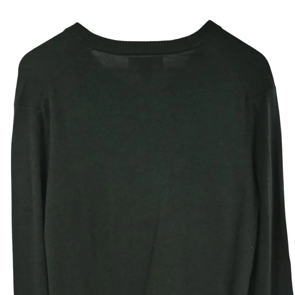 Banana Republic Extra Fine Merino Wool V Neck Green Pullover Sweater Size L Mens
